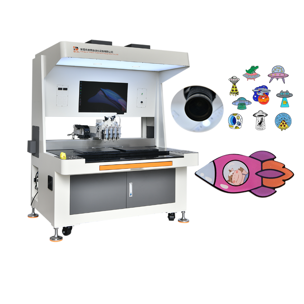 Animal accessory enamel pin badge keychain filling machine